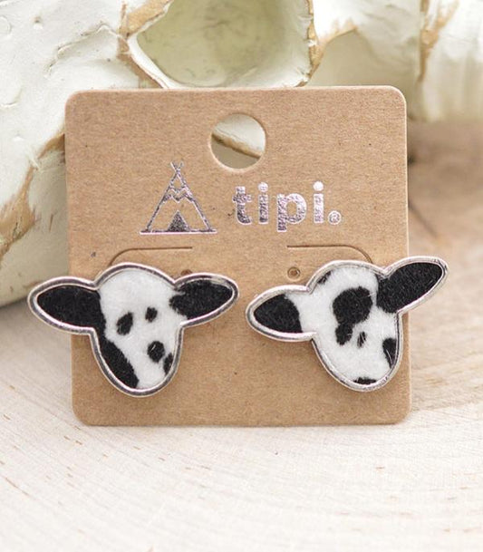Tipi Cow Earrings