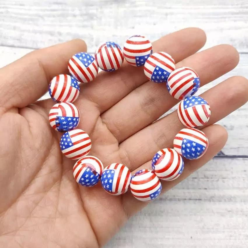 American Flag Stretch Bracelet